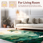 Misty Mountain Waterfall Landscape Design Rug