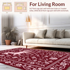 Equestrian Floral Vine Border Design Rug
