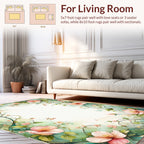 Soft Floral Vine Watercolor Rug