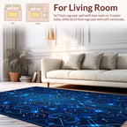 Geometric Circuit Board Abstract Pattern Rug