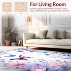 Whimsical Butterfly Floral Garden Rug