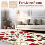 Skulls Roses Baroque Pattern Rug