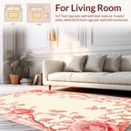 Classic Pink Rose Garden Pattern Rug