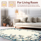 Vintage Branch and Blossom Scroll Border Rug