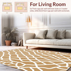 Woven Lattice Brown White Abstract Design Rug