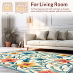 Vibrant Tropical Floral Vine Pattern Rug