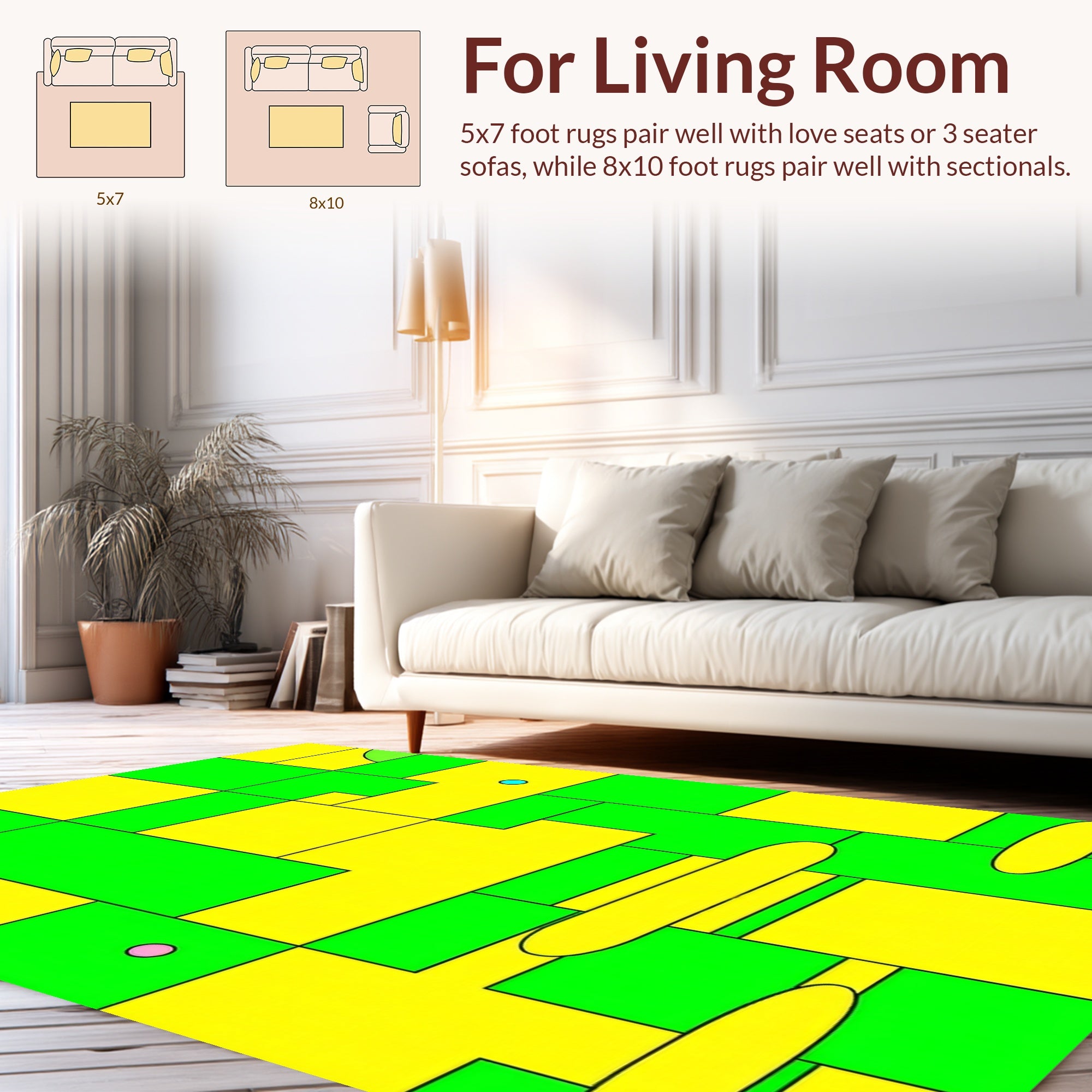 Bold Geometric Abstract Lines Rug
