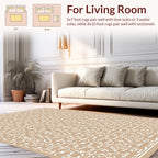 Chic Tan White Damask Pattern Rug