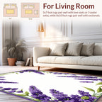 Lavender Floral Border Design Rug