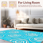 Abstract Swirl Pattern On Blue Background Rug