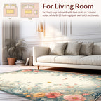 Whimsical Floral Butterfly Garden Design Rug