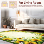 Summer Sunflower Garden Floral Design Rug