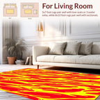 Bold Red Yellow Abstract Waves Rug