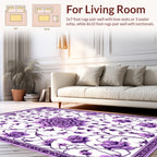 Ornate Purple Floral Scroll Rug