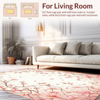 Delicate Pink Blossom Branch Pattern Rug