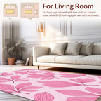 Pink Leaf Pattern Design Rug