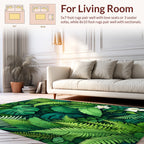 Lush Botanical Garden Leaf Pattern Rug