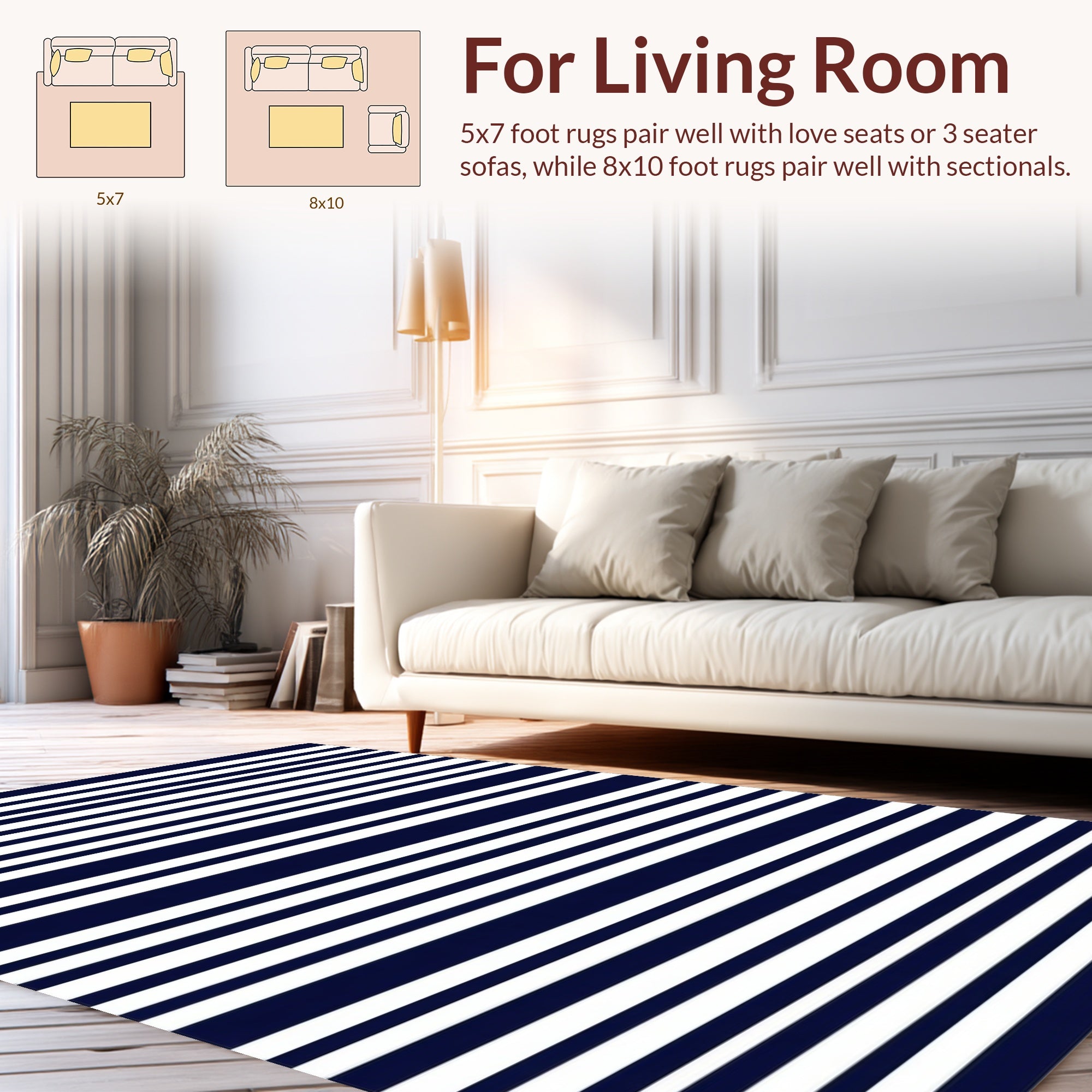 Classic Horizontal Stripe Pattern Rug