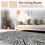 Abstract Line Art Sunburst Pattern Rug