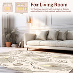 Delicate Feather Floral Sketch Pattern Rug