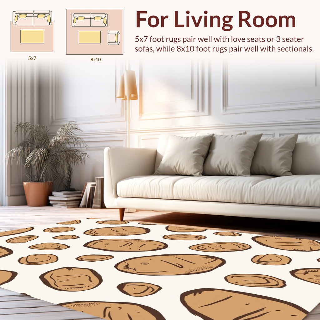 Whimsical Potato Pattern Design Rug