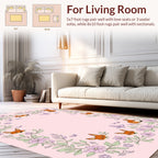 Whimsical Fox Fluttering Butterfly Floral Design Rug