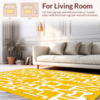 Yellow and White Geometric Tessellation Pattern Rug