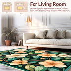 Elegant Floral Vine Cream Peach Rug