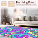 Vibrant Swirls Psychedelic Pattern Rug
