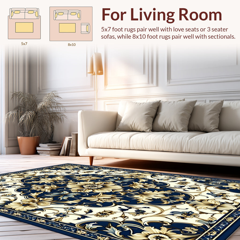 Classic Royal Floral Pattern Rug