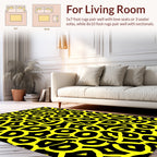 Bold Abstract Yellow Black Circles Rug