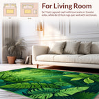 Lush Tropical Jungle Leaf Pattern Rug