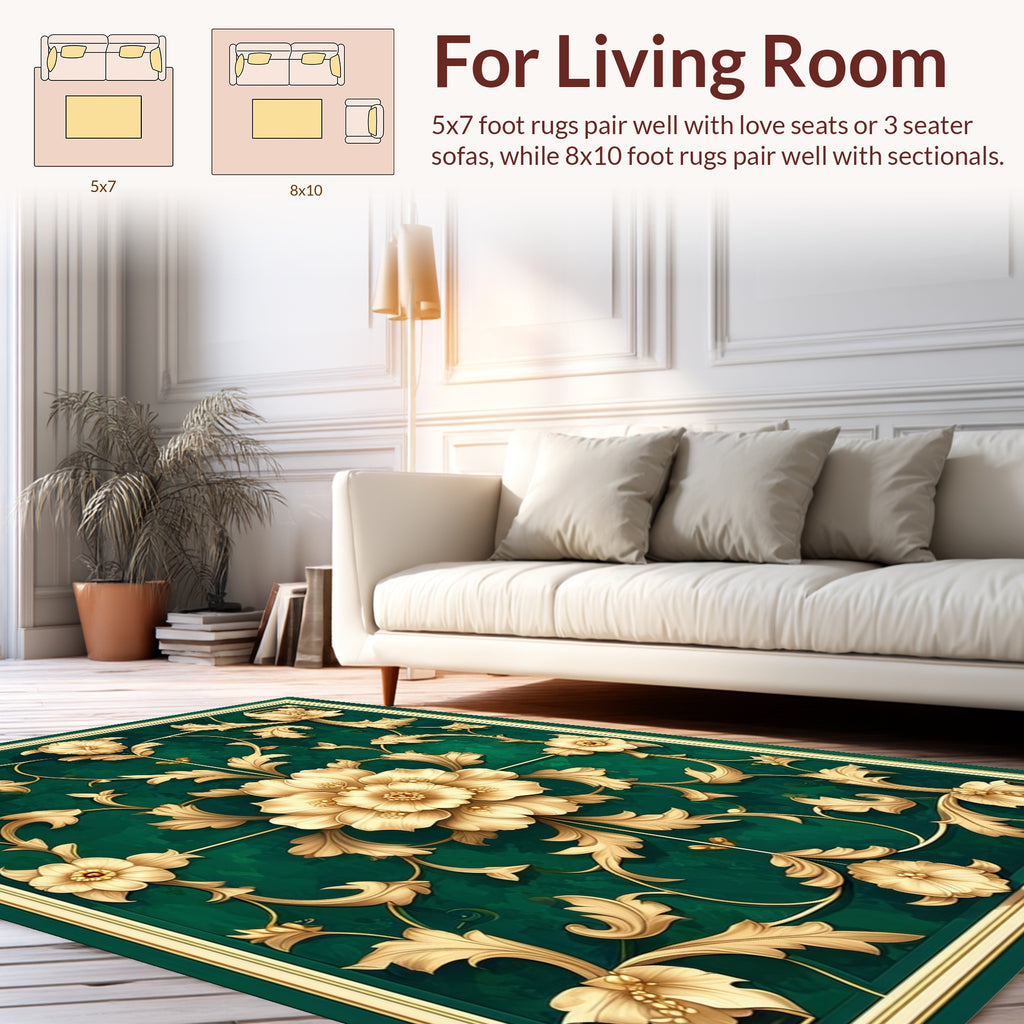 Ornate Floral Vine Design Rug
