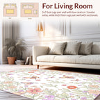 Pastel Butterflies And Floral Garden Rug