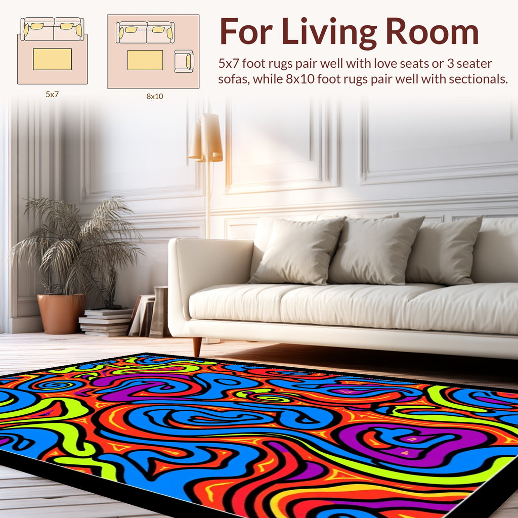 Groovy Abstract Swirls Pattern Rug