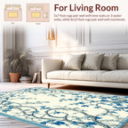 Blue Floral Vine Decorative Rug