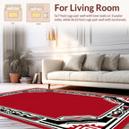 Ornate Red Geometric Framing Rug