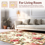 Vintage Rose Blossom With Scrollwork Design Rug