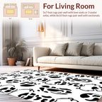 Abstract Black White Spots Pattern Rug