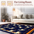 Fawn Deer Orange Festive Pattern Rug