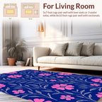 Pink Floral Vine Pattern Rug