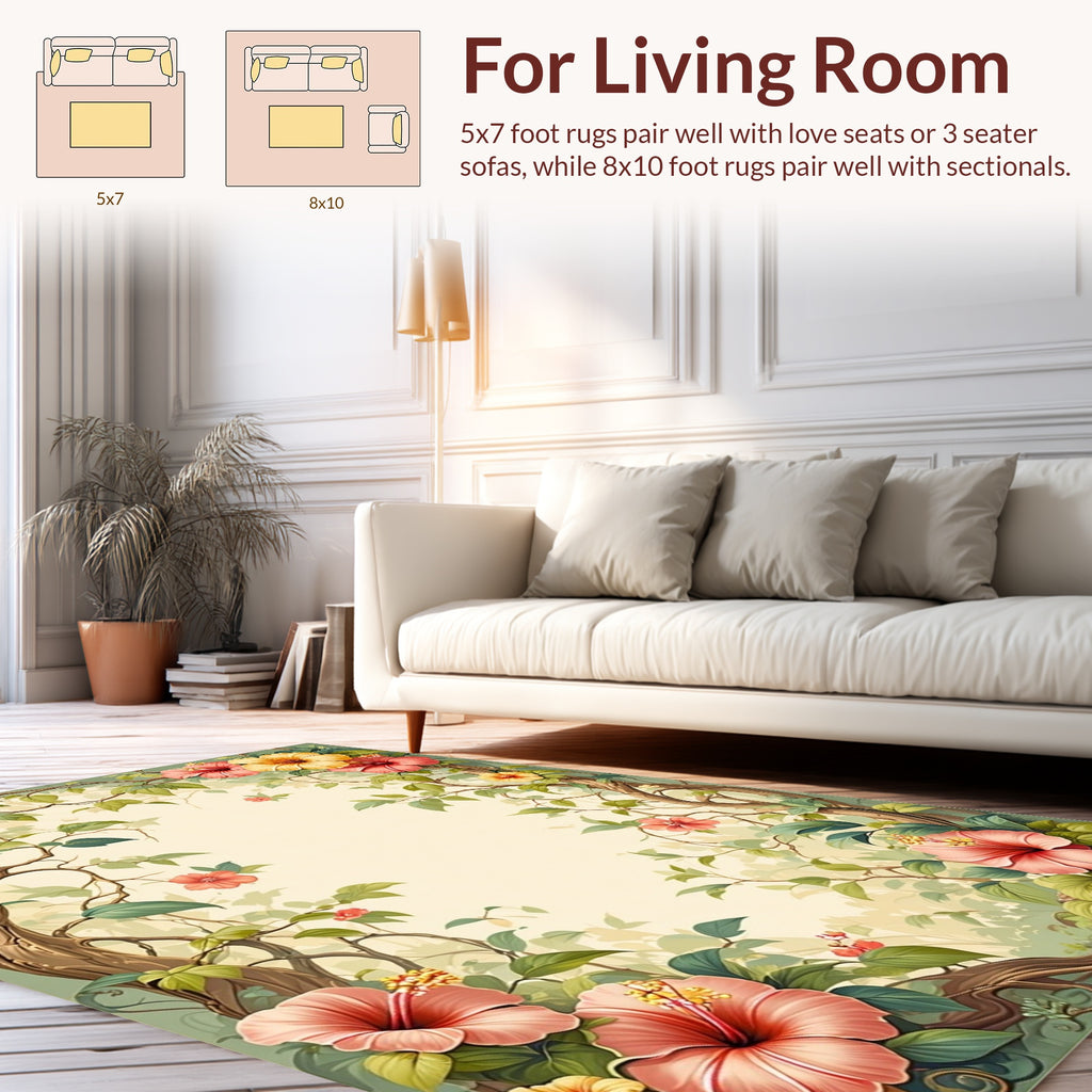 Tropical Floral Vines With Exotic Charm Rug