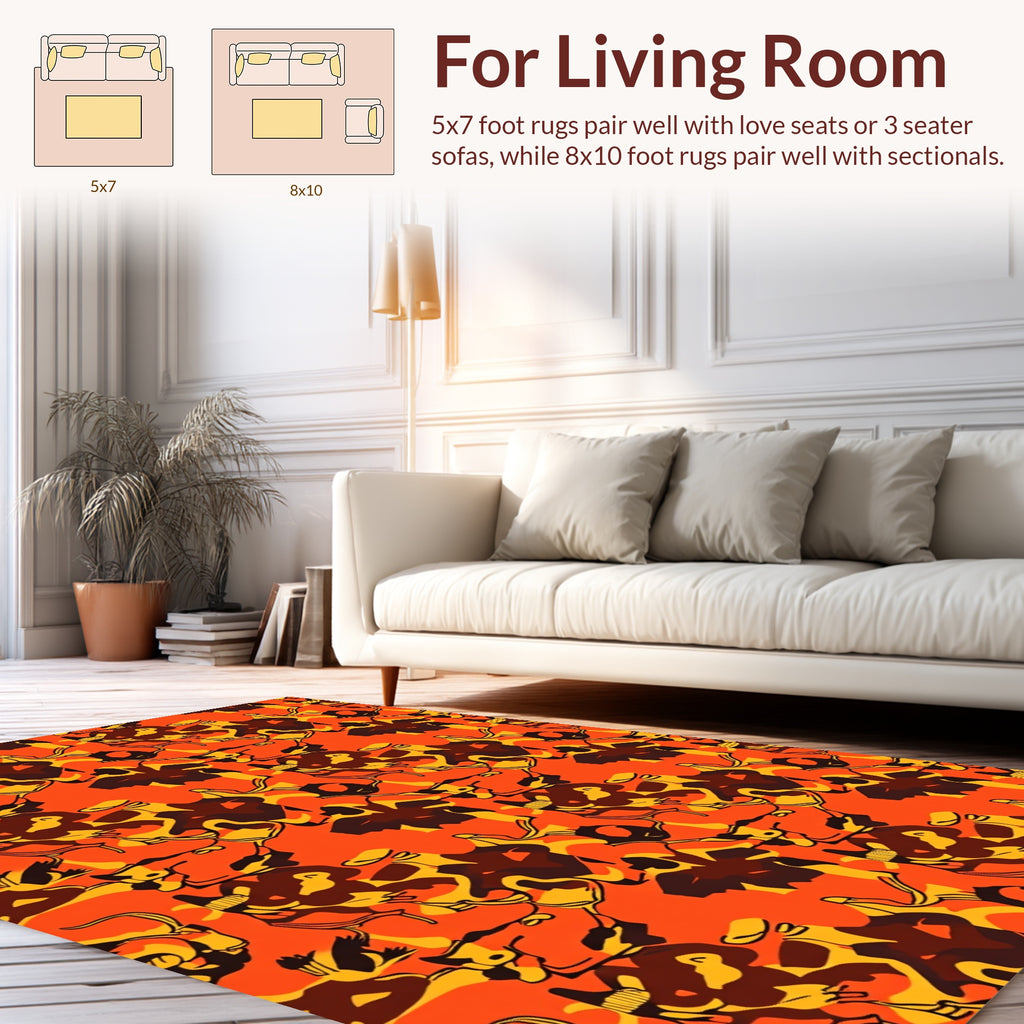 Abstract Camouflage Pattern Rug