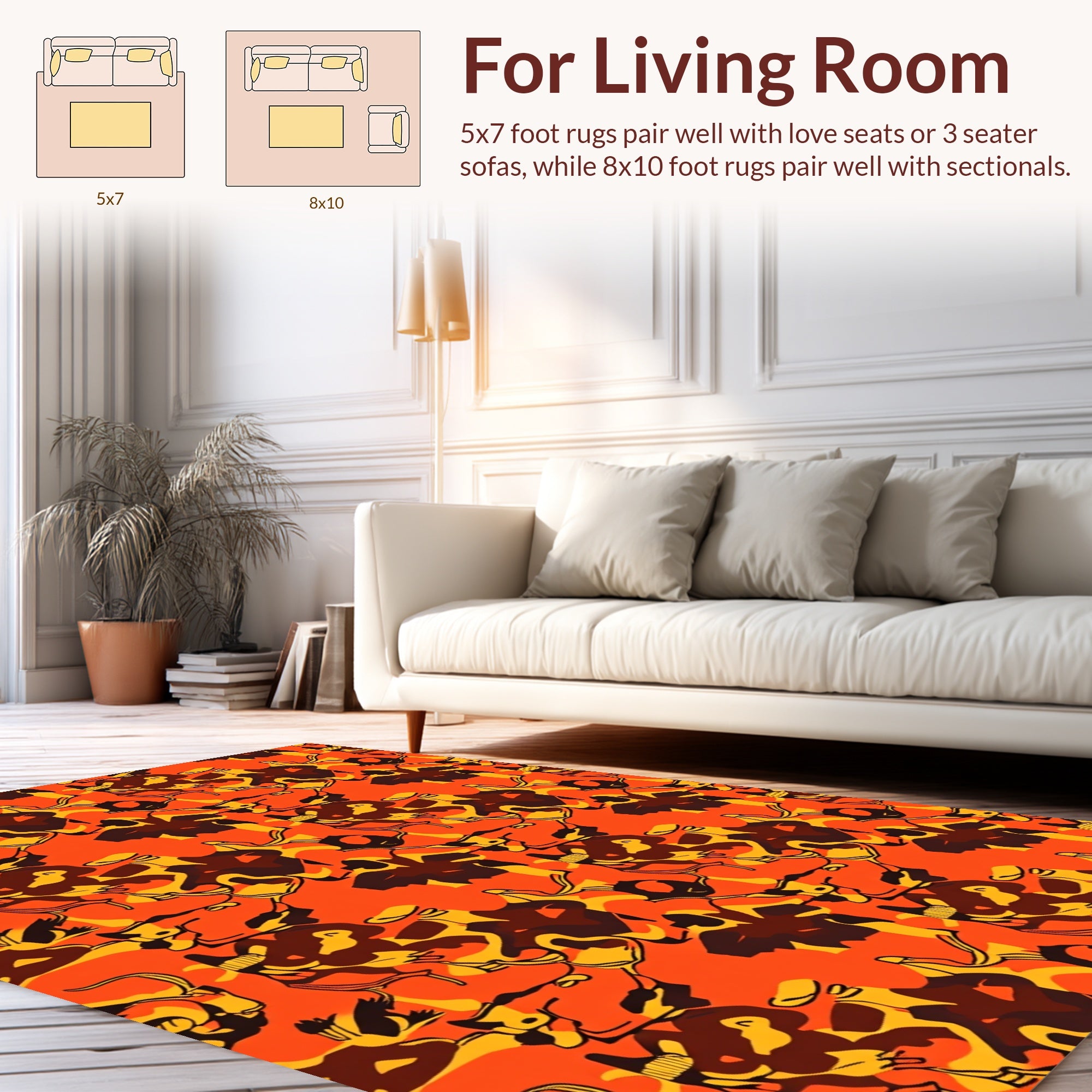 Abstract Camouflage Pattern Rug