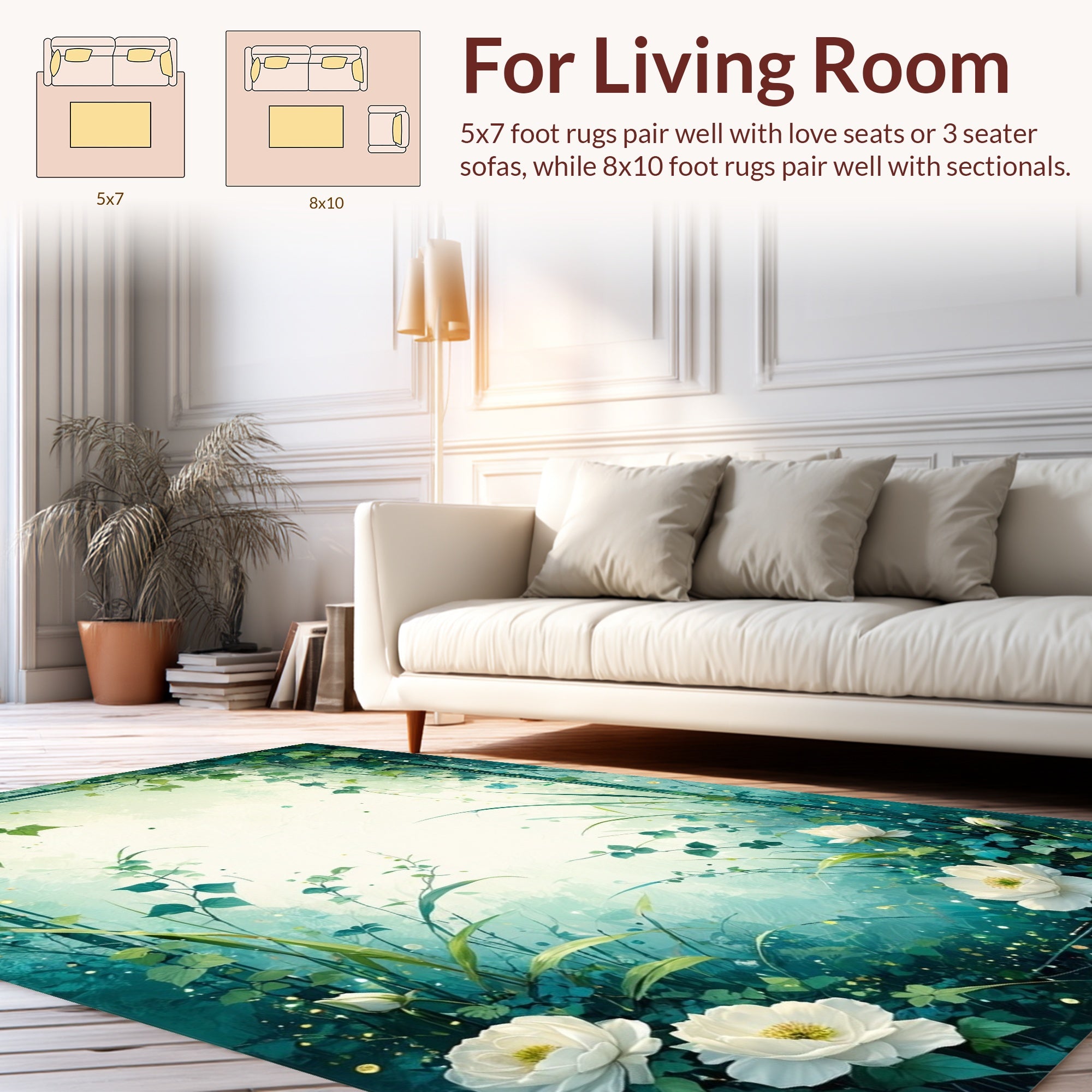 Enchanted Garden Floral Design Rug