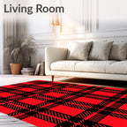 Crimson Tartan Buffalo Check Rug
