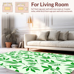 Green Leafy Botanical Pattern Rug