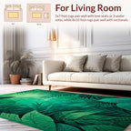 Emerald Jungle Leaf Abstract Pattern Rug