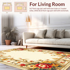 Ornate Floral Scrollwork With Romantic Blooms Rug