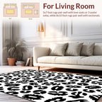 Black White Wild Spots Pattern Rug